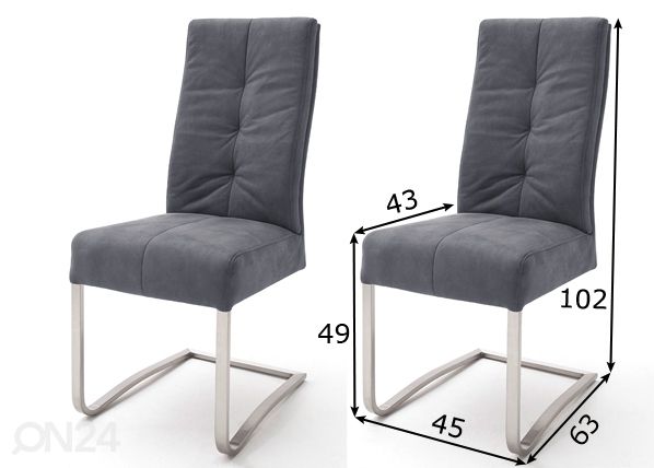 Обеденные стулья Salva с пружинным блоком, 2 шт размеры