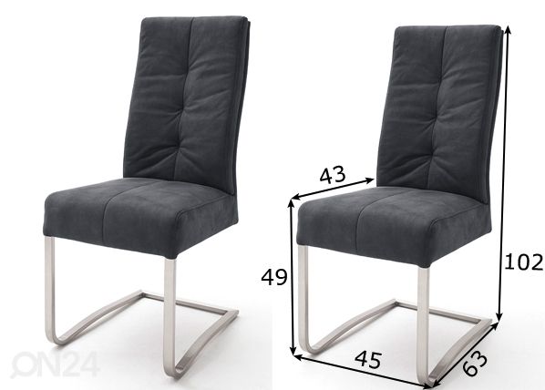 Обеденные стулья Salva с пружинным блоком, 2 шт размеры