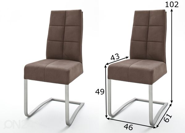 Обеденные стулья Salva II с пружинным блоком, 2 шт размеры