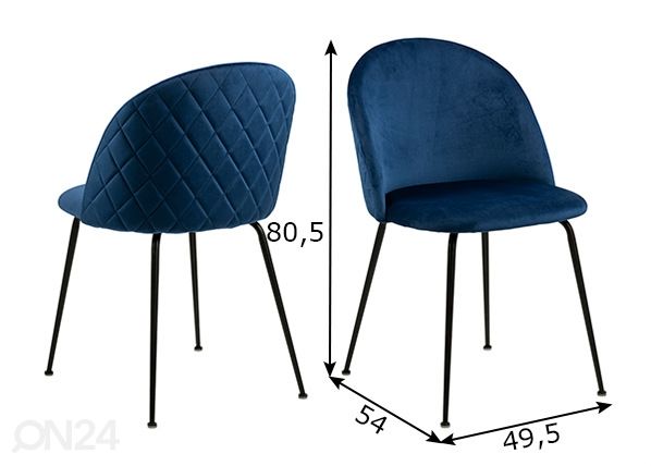 Обеденные стулья Tulsa, 2 шт размеры