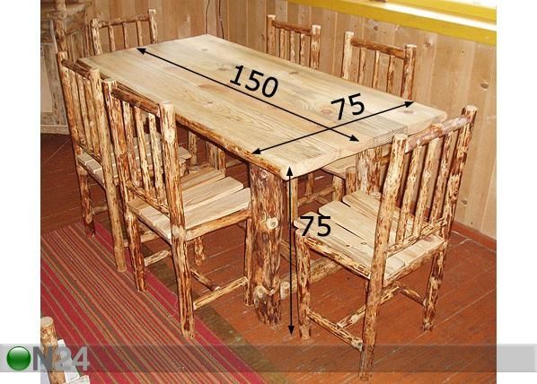 Обеденный комплект стол+6 стульев размеры