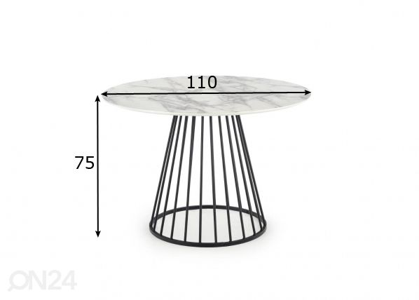 Обеденный стол Ø 110 cm размеры