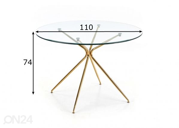 Обеденный стол Ø 110 cm размеры