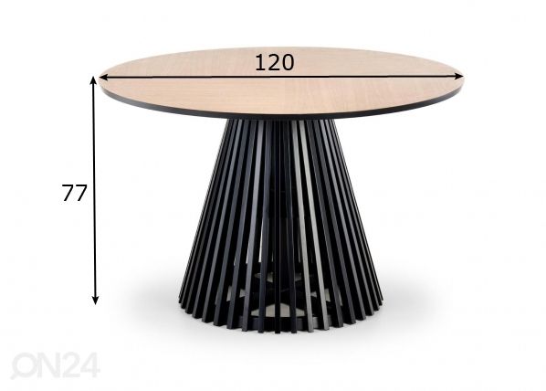 Обеденный стол Ø 120 cm размеры