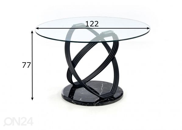 Обеденный стол Ø 122 cm размеры