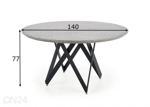 Обеденный стол Ø 140 cm размеры