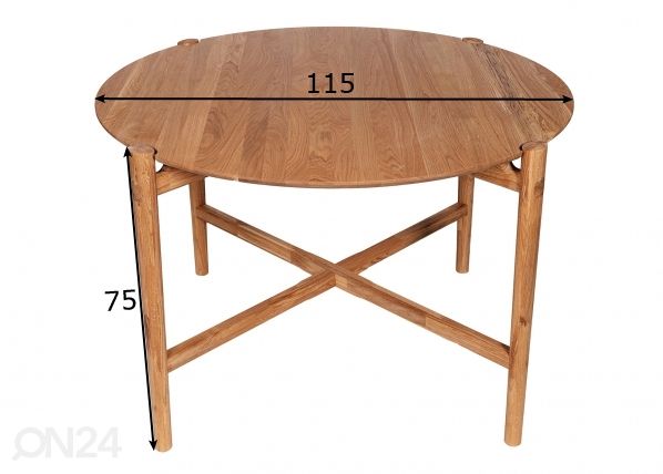 Обеденный стол Ø115 cm размеры
