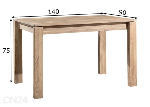 Обеденный стол из массива дуба Provence 4 140x90 cm размеры