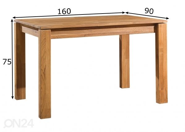Обеденный стол из массива дуба Provence 4 160x90 cm размеры