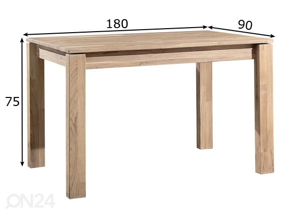 Обеденный стол из массива дуба Provence 4 180x90 cm размеры