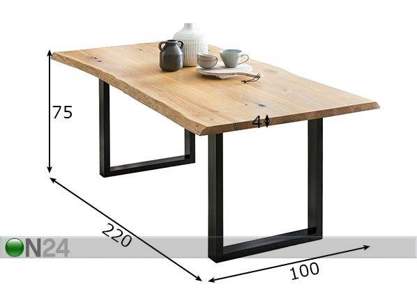 Обеденный стол 100x220 cm размеры