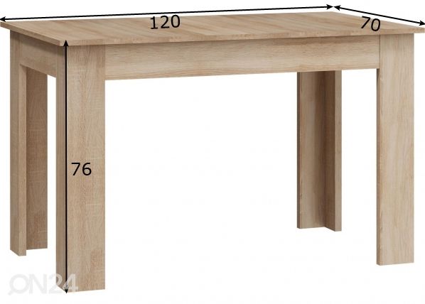 Обеденный стол 120x70 cm размеры