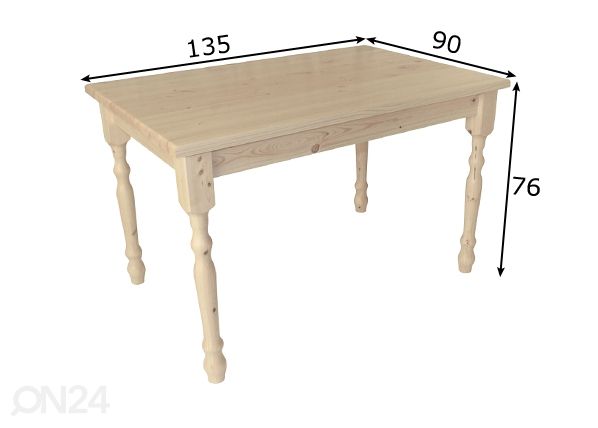 Обеденный стол 135x90 cm размеры