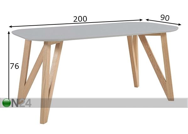 Обеденный стол 200x90 cm размеры