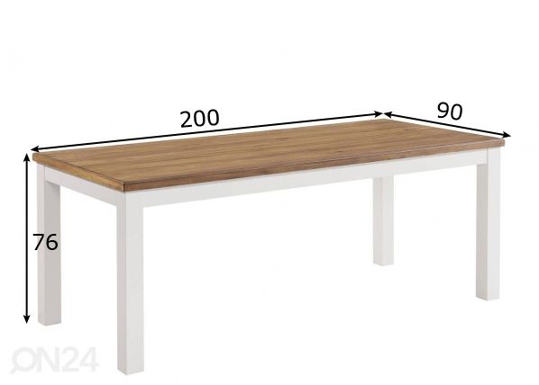 Обеденный стол 200x90 cm размеры