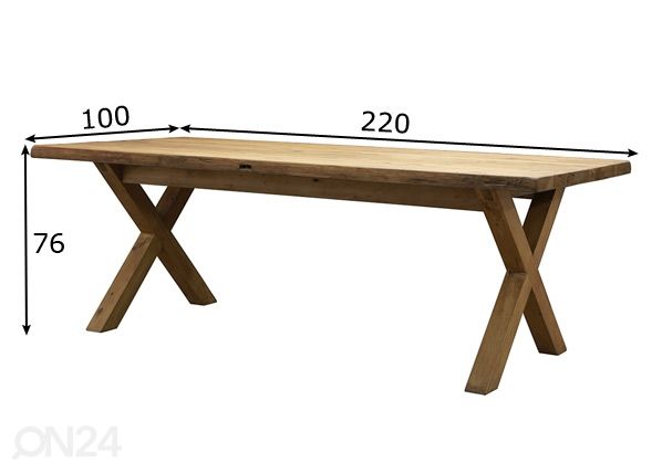 Обеденный стол 220x100 cm размеры