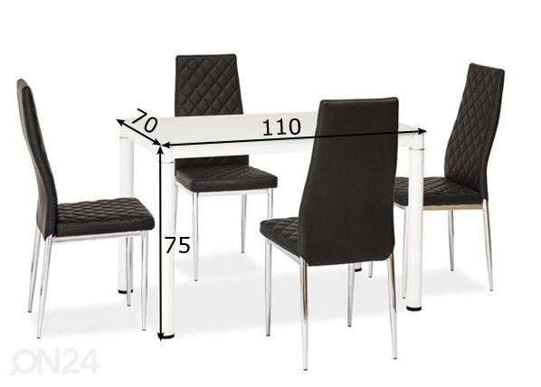 Обеденный стол 70x110 cm размеры