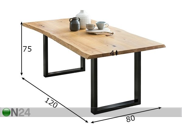 Обеденный стол 80x120 cm размеры