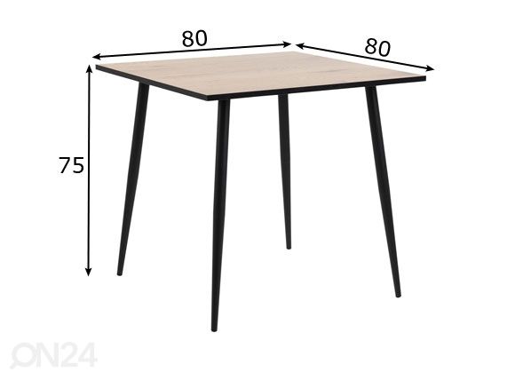 Обеденный стол 80x80 cm размеры