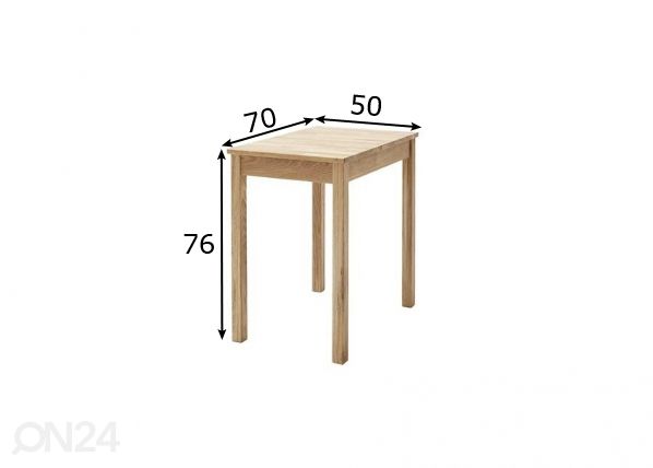 Обеденный стол Alfons 50x70 cm размеры