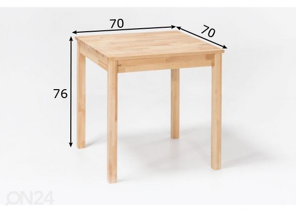 Обеденный стол Alfons 70x70 cm размеры