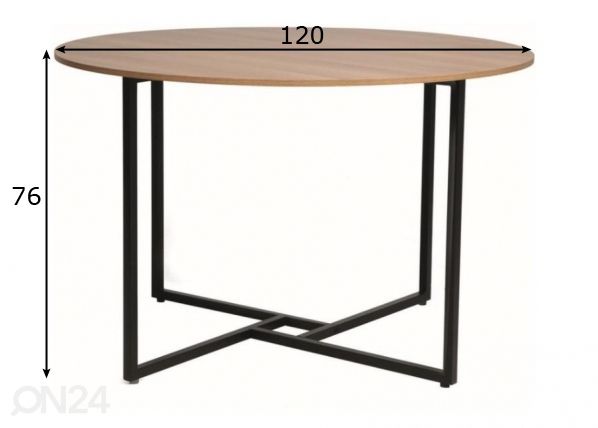 Обеденный стол Altods Ø 120 cm размеры