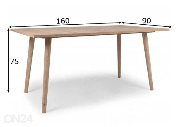 Обеденный стол Bali 90x160 cm размеры