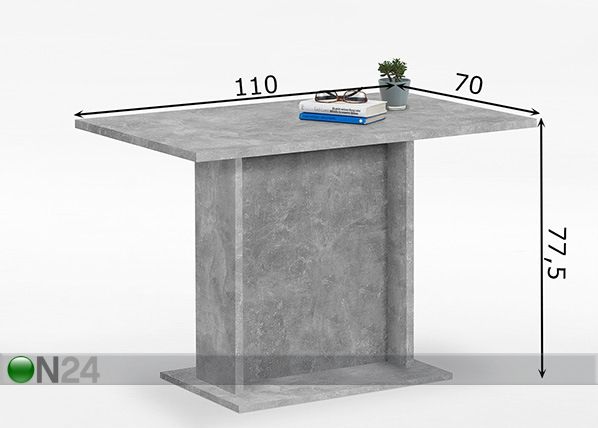 Обеденный стол Bandol 3 70x110 cm размеры