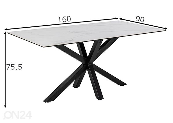 Обеденный стол Beira 90x160 см размеры