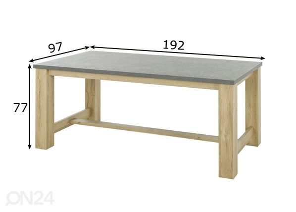 Обеденный стол Broceliande 192x97 cm размеры