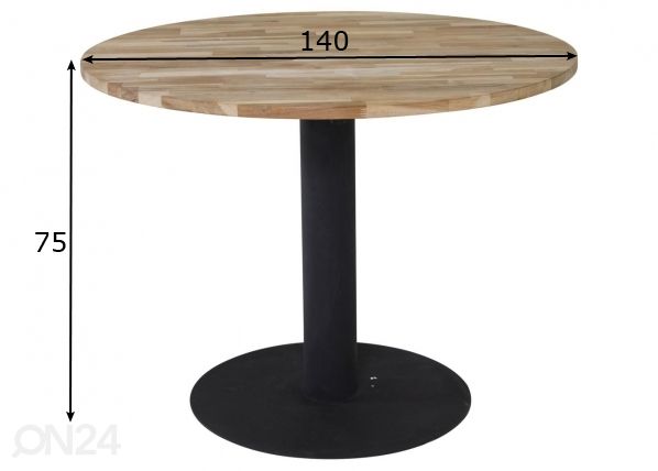 Обеденный стол Cirebon Ø 140 см размеры