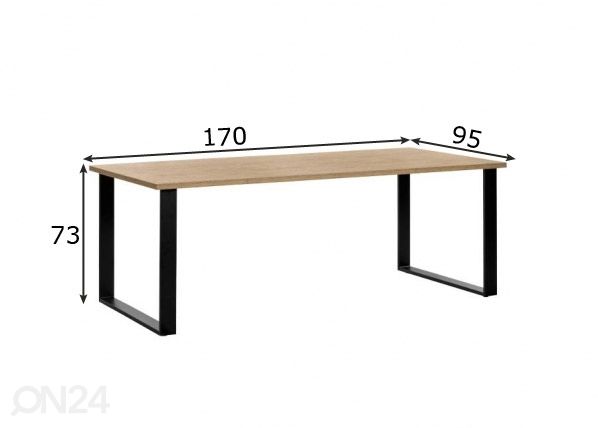 Обеденный стол Como 170x95 cm размеры
