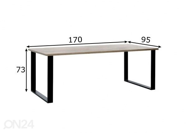 Обеденный стол Como2 170x95 cm размеры