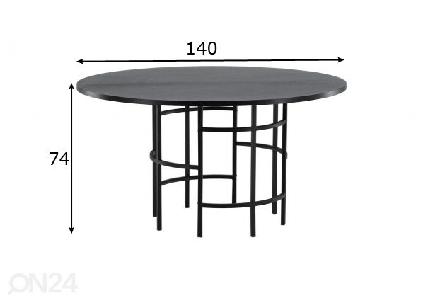 Обеденный стол Copenhagen Ø 140 см размеры