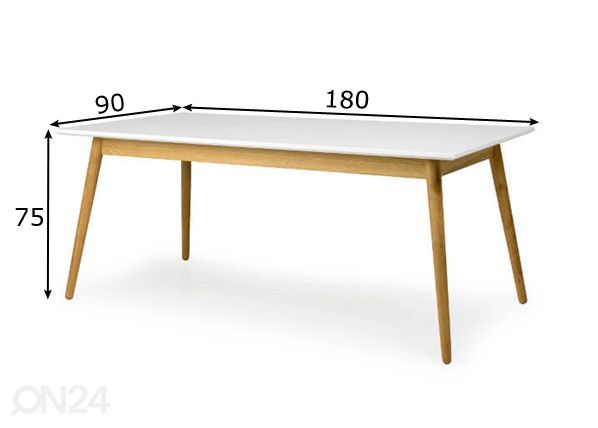 Обеденный стол Dot 180x90 cm размеры