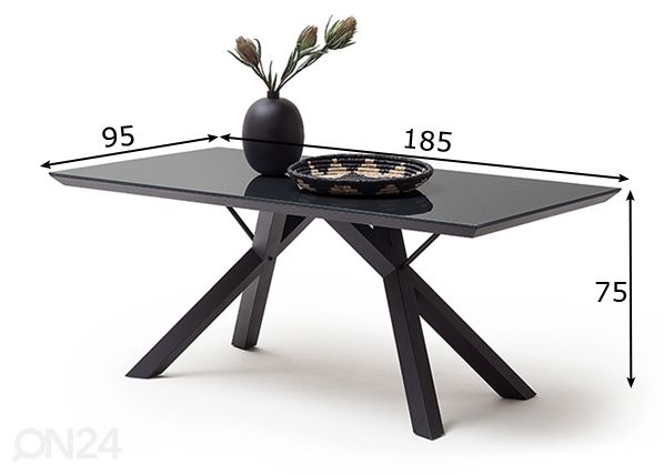 Обеденный стол Everett 180x95 cm размеры