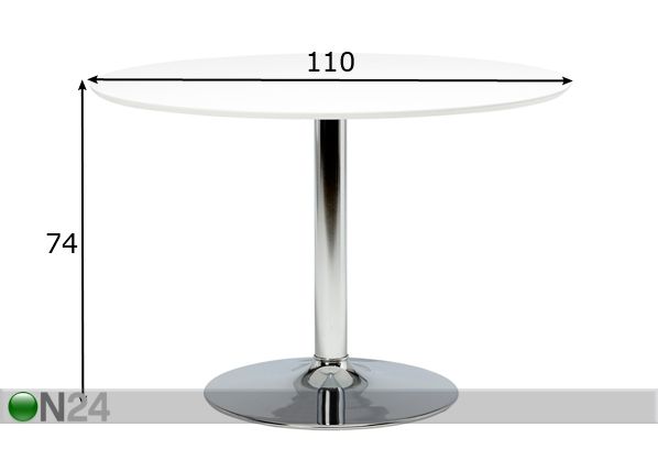 Обеденный стол Ibiza Ø 110 cm размеры