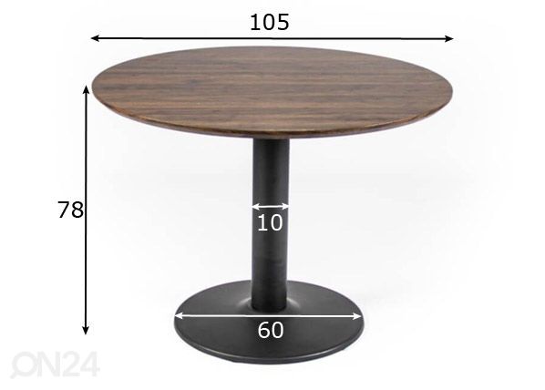 Обеденный стол Julies Ø 105 cm размеры