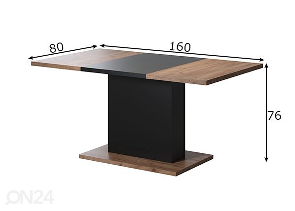Обеденный стол Kendo 160x80 cm размеры