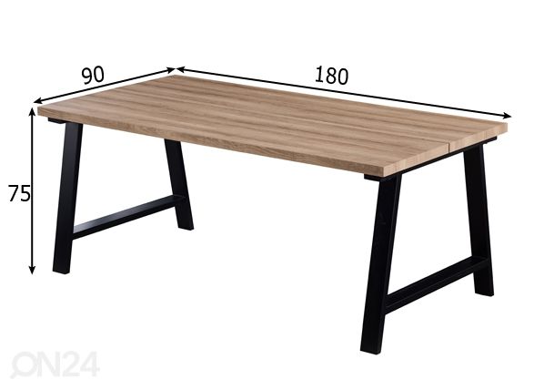 Обеденный стол Kielo 180x90 cm размеры