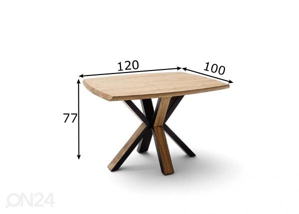 Обеденный стол Kiew 120x100 cm, акация размеры