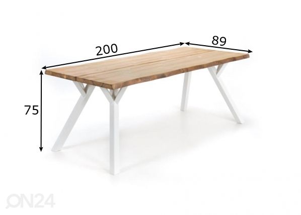 Обеденный стол Lana 90x200 cm размеры