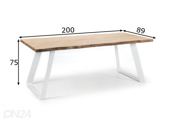 Обеденный стол Lana 90x200 cm размеры