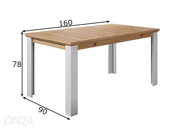Обеденный стол Landside 160x90 cm размеры