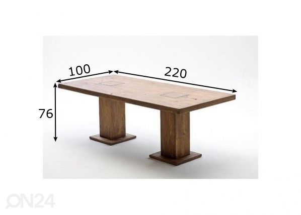 Обеденный стол Manchester 220x100 cm размеры
