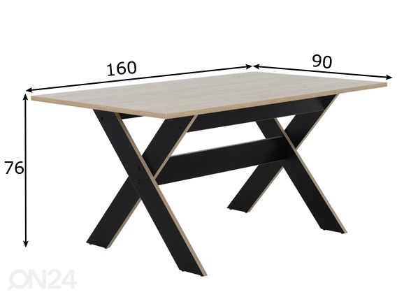 Обеденный стол Medoc 160x90 cm размеры
