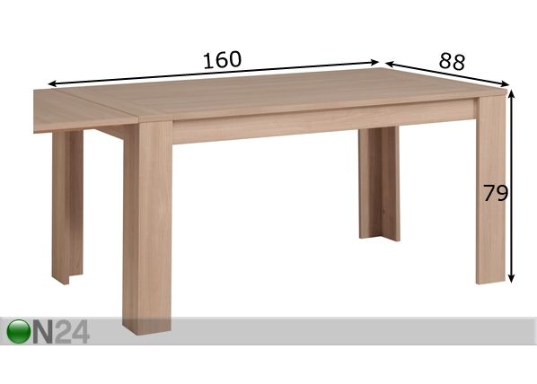 Обеденный стол Nolita 88x160 см размеры