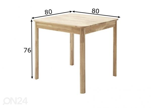 Обеденный стол Oskar 80x80 cm размеры