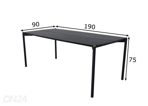 Обеденный стол Pelle 190x90 см размеры