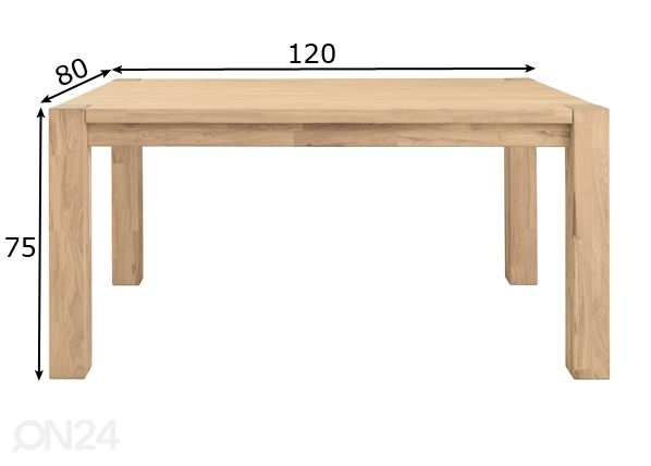 Обеденный стол Provence 01 120x80 cm, белое масло размеры